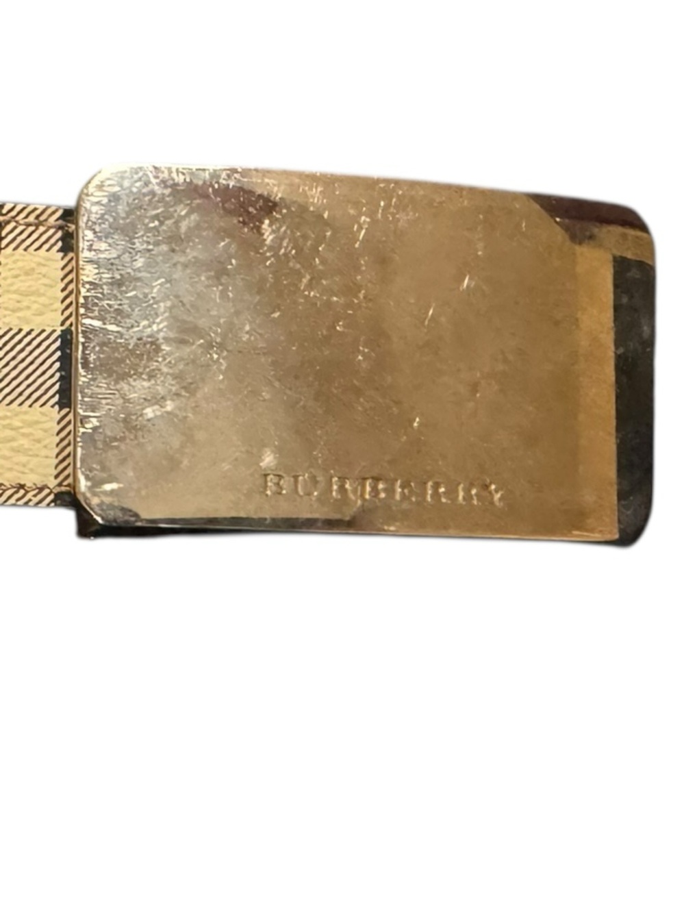 Burberry Red Leather Belt with White Logo Stamping - Picture 6 of 7